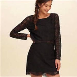 Hollister black lace two piece dress